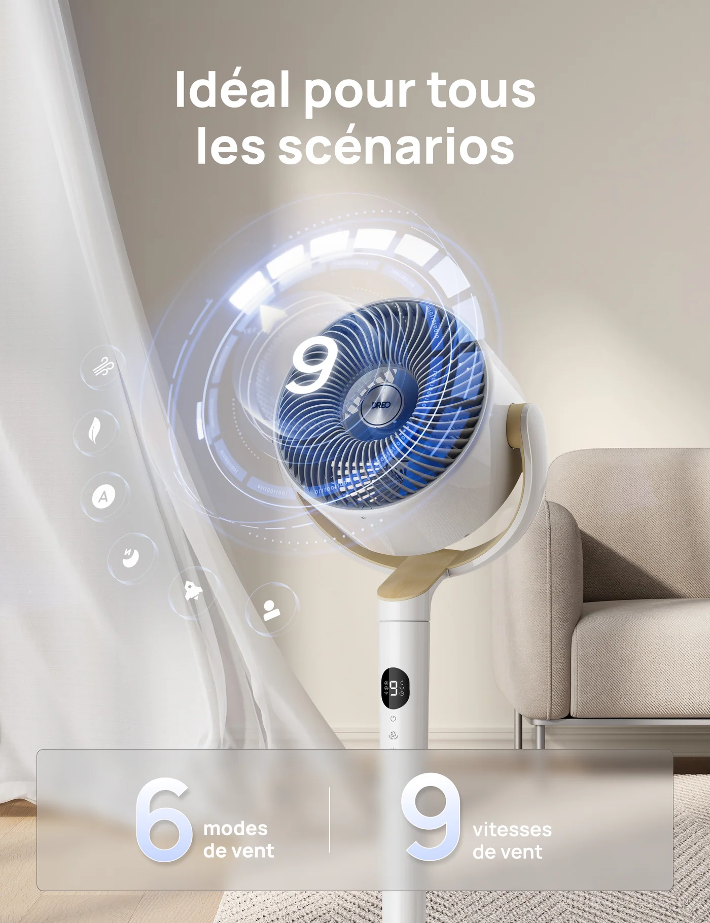 Ventilateur Pivotant Intelligent Dreo TurboPoly™ 508S – L’Air, enfin réinventé.