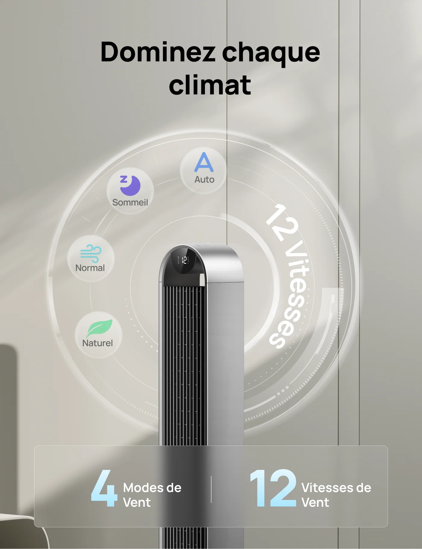 Ventilateur Colonne Intelligent Dreo 714S – Le souffle de la modernité.