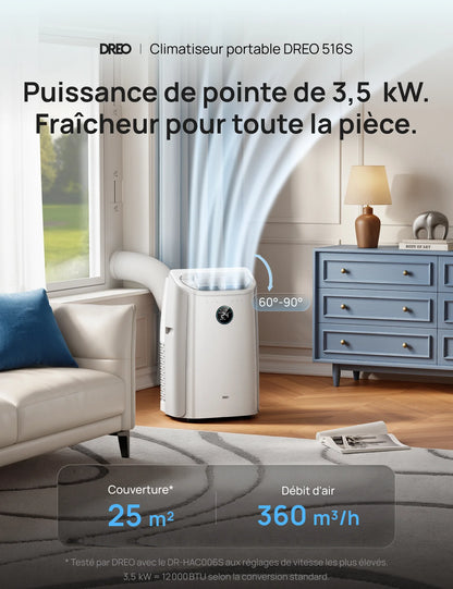 Climatiseur Portable Intelligent Dreo 516S – Le confort absolu, maîtrisé.
