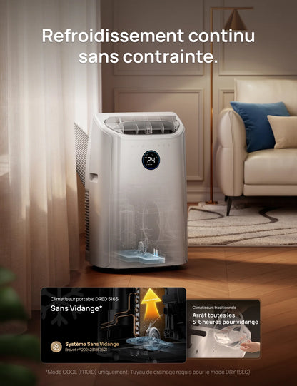 Climatiseur Portable Intelligent Dreo 516S – Le confort absolu, maîtrisé.